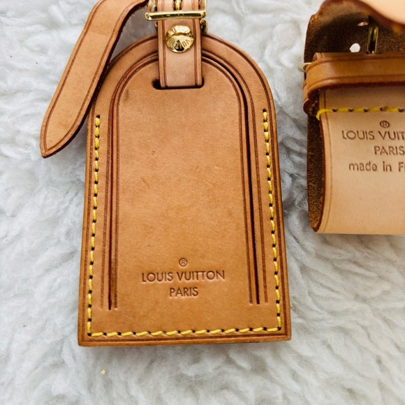 Louis Vuitton Brown Leather Luggage Tag/Piognet Set - Picture 5 of 10